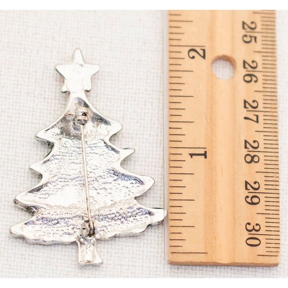 Vintage Art Nouveau Dainty Christmas Tree Brooch - A11 - Picture 2 of 2